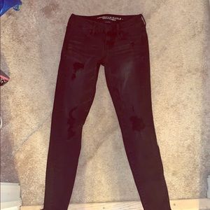 black american eagle skinny low-waisted jean